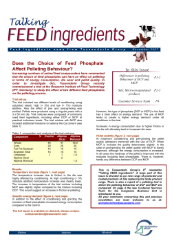 Does the Choice of Feed Phosphate Affect Pelleting Behaviour?