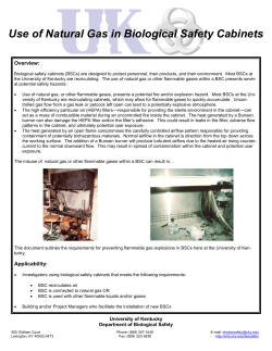 Use of Natural Gas in Biological Safety Cabinets