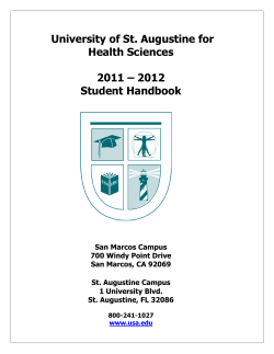 University of St. Augustine for Health Sciences 2011 &ndash; 2012 Student