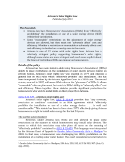 Arizona`s Solar Rights Law Published July 2013 Details of the policy