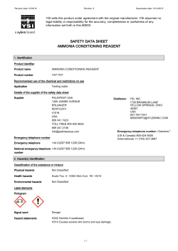SDS: Ammonia Conditioning Reagent, YAT1707