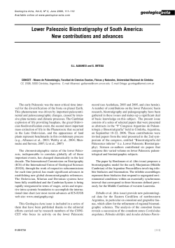 Lower Paleozoic Biostratigraphy of South America: New