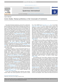 Green Arabia: Human prehistory at the Crossroads of Continents