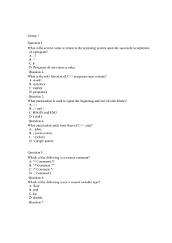 Group 1 Question 1. What is the correct value to return to the