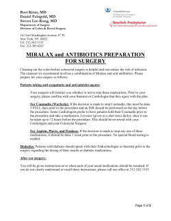 MIRALAX and ANTIBIOTICS PREPARATION FOR SURGERY
