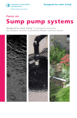 Sump pump systems - Institute for Catastrophic Loss Reduction