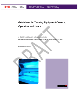 Guidelines for Tanning Equipment Owners, Operators