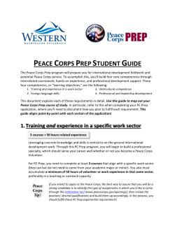 peace corps prep student guide - Western Washington University