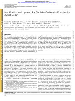 Modification and Uptake of a Cisplatin Carbonato Complex by Jurkat