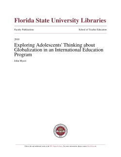 Exploring Adolescents&acirc;&bull;Ž Thinking about Globalization in an