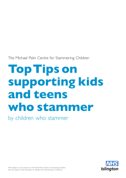 Top Tips on supporting kids and teens who stammer