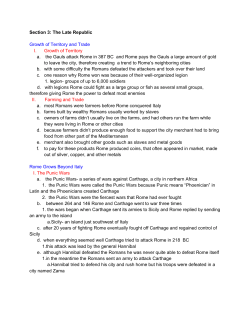 Section 3: The Late Republic Growth of Territory and
