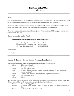 SPANISH I REVIEW SHEET