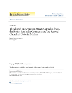 The church on Armenian Street: Capuchin friars, the British East