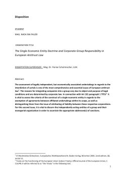 Disposition The Single Economic Entity Doctrine and Corporate