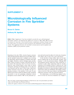 Microbiologically Influenced Corrosion in Fire Sprinkler Systems