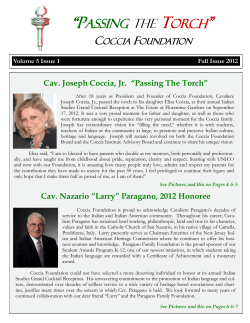 Newsletter - Coccia Foundation
