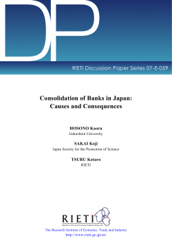 Consolidation of Banks in Japan: Causes and Consequences