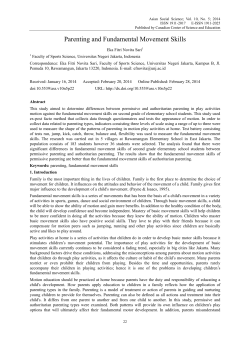 Parenting and Fundamental Movement Skills