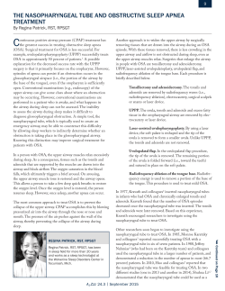 THE NASOPHARYNGEAL TUBE AND OBSTRUCTIVE SLEEP