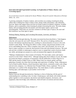 Innovation through Experiential Learning