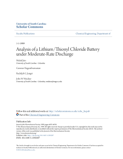 Analysis of a Lithium/Thionyl Chloride Battery under Moderate