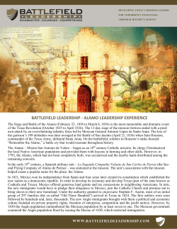 BATTLEFIELD LEADERSHIP - ALAMO LEADERSHIP EXPERIENCE
