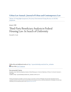 Third-Party Beneficiary Analysis in Federal Housing Law: In Search