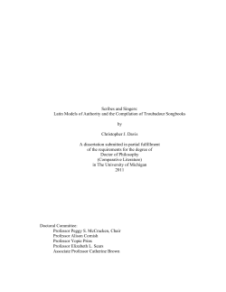 Scribes and Singers: Latin Models of Authority and the
