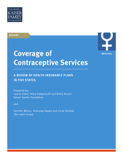 Coverage of Contraceptive Services