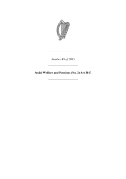 Number 49 of 2013 Social Welfare and Pensions (No. 2) Act 2013