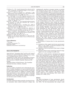 Cross-references MASS SPECTROMETRY Definition Introduction
