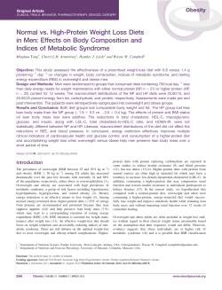 Normal vs. highprotein weight loss diets in men: Effects on body