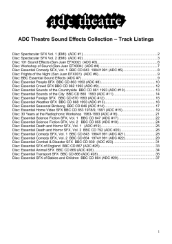ADC Theatre Sound Effects Collection &ndash; Track Listings