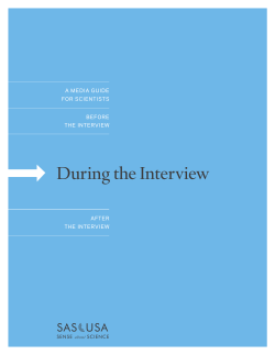 During the Interview - Sense About Science USA