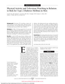 Physical Activity and Television Watching in Relation