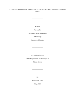 A CONTENT ANALYSIS OF TOP SELLING VIDEO GAMES AND