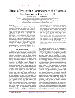 Effect of Processing Parameters on the Biomass Gasification