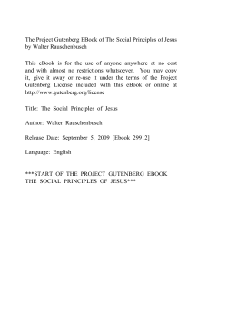 The Social Principles of Jesus