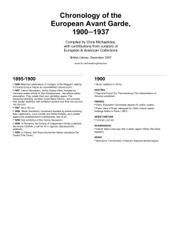 Chronology of the European Avant Garde, 1900