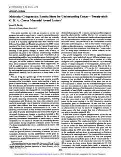 Molecular Cytogenetics: Rosetta Stone for