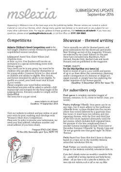 Competitions Showcase - themed writing