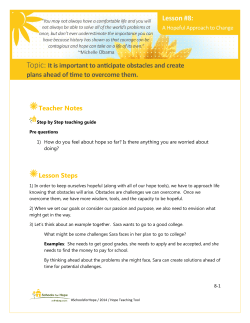 Lesson 8 - Schools for Hope