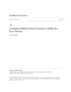 Computer Bulletin Board Operator Liability for User Misuse