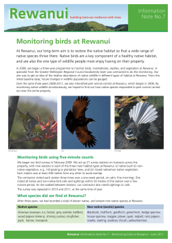 Bird monitoring - The Montfort Trimble Foundation