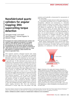 Nanofabricated Quartz Cylinders For Angular trapping