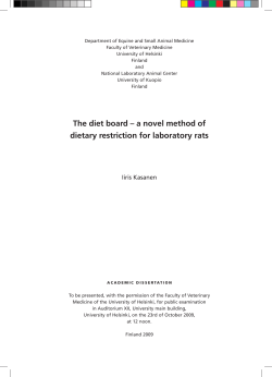 The diet board - a novel method of dietary restriction for