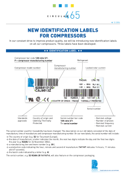 new identification labels for compressors