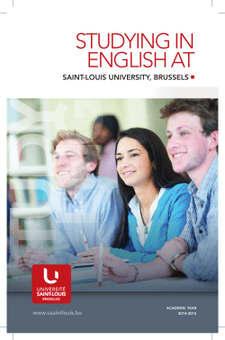 studying in english at - Universit&eacute; Saint