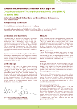 Decarboxylation of Tetrahydrocannabinolic acid (THCA) to active THC